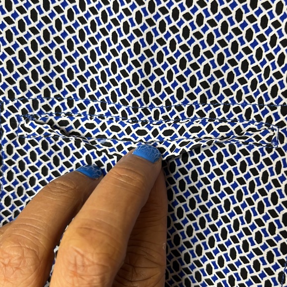 Cynthia Rowley Womens Full Button Down Top in Blue, Black and White XS XSMALL - Picture 8 of 10